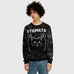 Свитшот мужской Группа Stigmata и Рок Кот, цвет: 3D-черный — фото 2