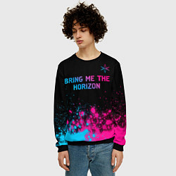 Свитшот мужской Bring Me the Horizon Neon Gradient, цвет: 3D-черный — фото 2