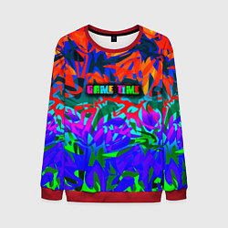 Свитшот мужской Game time Абстрактный пятнистый узор, цвет: 3D-красный