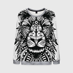 Мужской свитшот Черно белый Африканский Лев Black and White Lion