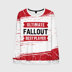 Свитшот мужской Fallout: красные таблички Best Player и Ultimate, цвет: 3D-белый