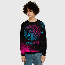 Свитшот мужской Ramones Neon Gradient, цвет: 3D-черный — фото 2