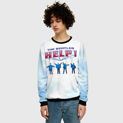 Свитшот мужской The Beatles Help!, цвет: 3D-черный — фото 2