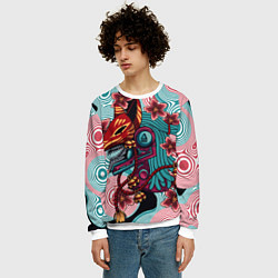 Свитшот мужской Кицунэ-маска, цвет: 3D-белый — фото 2