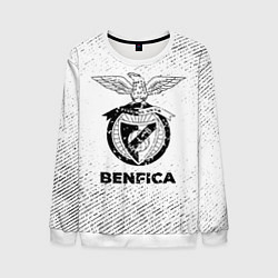 Мужской свитшот Benfica с потертостями на светлом фоне