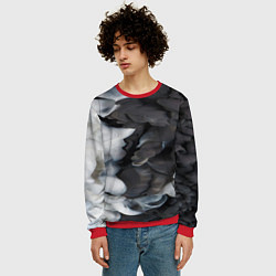 Свитшот мужской Абстрактная черно-белая краска, цвет: 3D-красный — фото 2