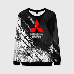 Свитшот мужской Mitsubishi - След протектора, цвет: 3D-черный
