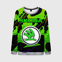 Свитшот мужской SKODA - ОРГАНИЧЕСКИЙ ЗЕЛЁНЫЙ, цвет: 3D-меланж