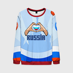 Мужской свитшот Люблю Россию - сердечко руками