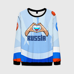 Мужской свитшот Люблю Россию - сердечко руками