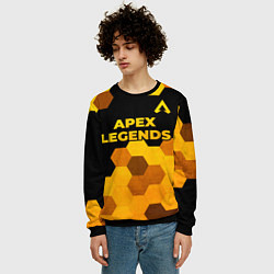 Свитшот мужской Apex Legends - gold gradient: символ сверху, цвет: 3D-черный — фото 2