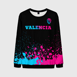 Свитшот мужской Valencia - neon gradient: символ сверху, цвет: 3D-черный
