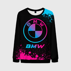 Свитшот мужской BMW - neon gradient, цвет: 3D-черный
