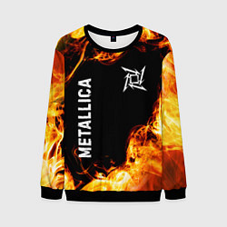 Свитшот мужской Metallica и пылающий огонь, цвет: 3D-черный