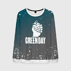 Свитшот мужской Green day - брызги, цвет: 3D-белый