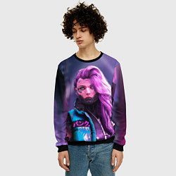 Свитшот мужской Cyberpunk 2077 - Валери V, цвет: 3D-черный — фото 2