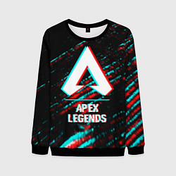 Свитшот мужской Apex Legends в стиле glitch и баги графики на темн, цвет: 3D-черный