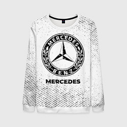 Мужской свитшот Mercedes с потертостями на светлом фоне