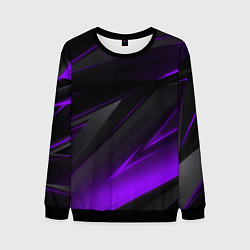 Свитшот мужской Черно-фиолетовая геометрическая абстракция, цвет: 3D-черный
