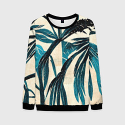 Свитшот мужской Винтажные пальмы, цвет: 3D-черный