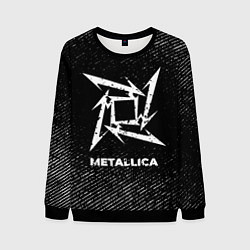 Свитшот мужской Metallica с потертостями на темном фоне, цвет: 3D-черный