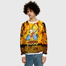 Свитшот мужской Гомер Симпсон - соло на гитаре!, цвет: 3D-белый — фото 2