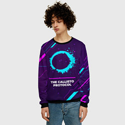 Свитшот мужской Символ The Callisto Protocol в неоновых цветах на, цвет: 3D-черный — фото 2