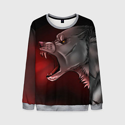 Свитшот мужской Арт злой волк, цвет: 3D-меланж