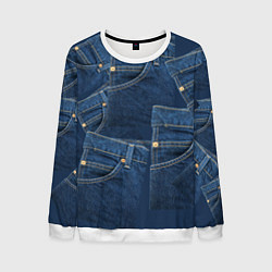 Свитшот мужской Джинсовка jeans, цвет: 3D-белый