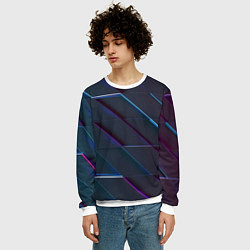 Свитшот мужской Неоновая трёхмерная мозаика, цвет: 3D-белый — фото 2