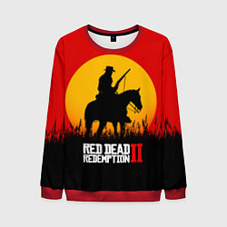 Свитшот мужской Red Dead Redemption 2 - закат, цвет: 3D-красный
