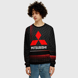 Свитшот мужской Mitsubishi Абстракция карбон, цвет: 3D-черный — фото 2