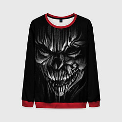 Свитшот мужской Страшный череп - рисунок карандашом, цвет: 3D-красный