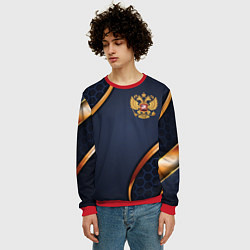 Свитшот мужской Blue & gold герб России, цвет: 3D-красный — фото 2