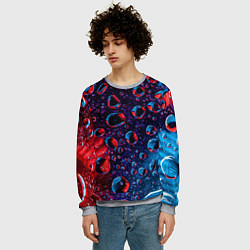Свитшот мужской Капли воды на цветном стекле, цвет: 3D-меланж — фото 2