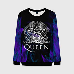 Свитшот мужской Queen пламя неон, цвет: 3D-черный