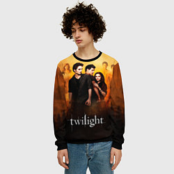 Свитшот мужской Сумерки сага бежевый и черный фон, цвет: 3D-черный — фото 2