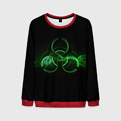 Свитшот мужской Радиация - зелёный знак, цвет: 3D-красный