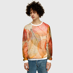 Свитшот мужской Осенние прозрачные листья, цвет: 3D-белый — фото 2