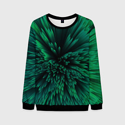 Свитшот мужской Объёмные острые зелёные фигуры, цвет: 3D-черный