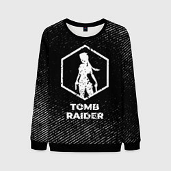 Свитшот мужской Tomb Raider с потертостями на темном фоне, цвет: 3D-черный