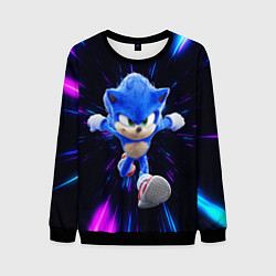 Свитшот мужской Sonic running, цвет: 3D-черный