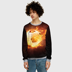 Свитшот мужской Футбольный мяч огонь, цвет: 3D-меланж — фото 2