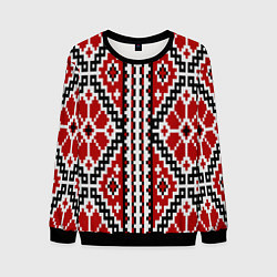 Свитшот мужской Вышивка геометрический узор крест, цвет: 3D-черный