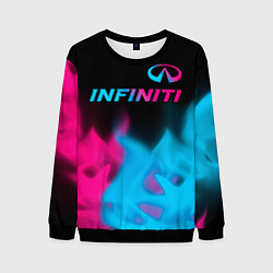 Свитшот мужской Infiniti - neon gradient: символ сверху, цвет: 3D-черный