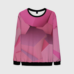 Свитшот мужской Розовые геометрические фигуры, цвет: 3D-черный