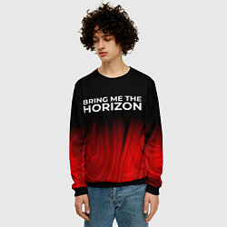 Свитшот мужской Bring Me the Horizon red plasma, цвет: 3D-черный — фото 2