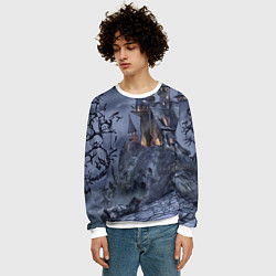 Свитшот мужской Старый заброшенный замок - Halloween, цвет: 3D-белый — фото 2