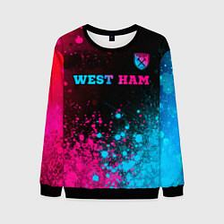 Мужской свитшот West Ham - neon gradient: символ сверху