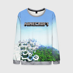 Мужской свитшот Зимний пейзаж - Майнкрафт